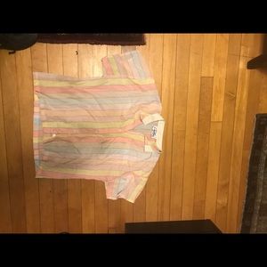 Vintage retro rainbow faded striped baseball shirt